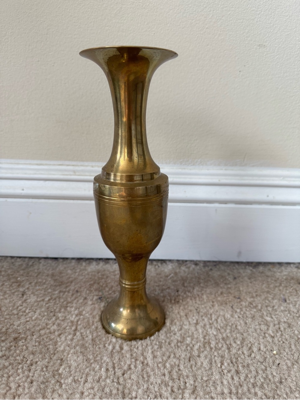Vintage Brass Decorative Bud Vase - Gold Finish